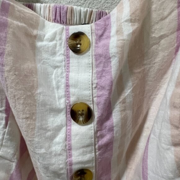 (NWT) TORRID #12716123 Stripe Midi Sundress, Linen/Cotton, Pink/Ivory Multi - 2X - Picture 6 of 13